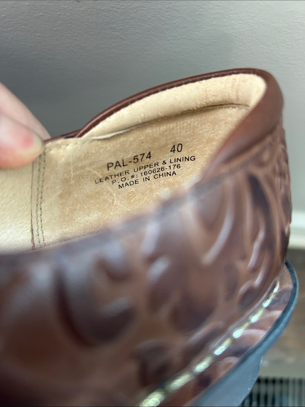 Alegria Brown Embossed Shoes - Picture 6 of 6